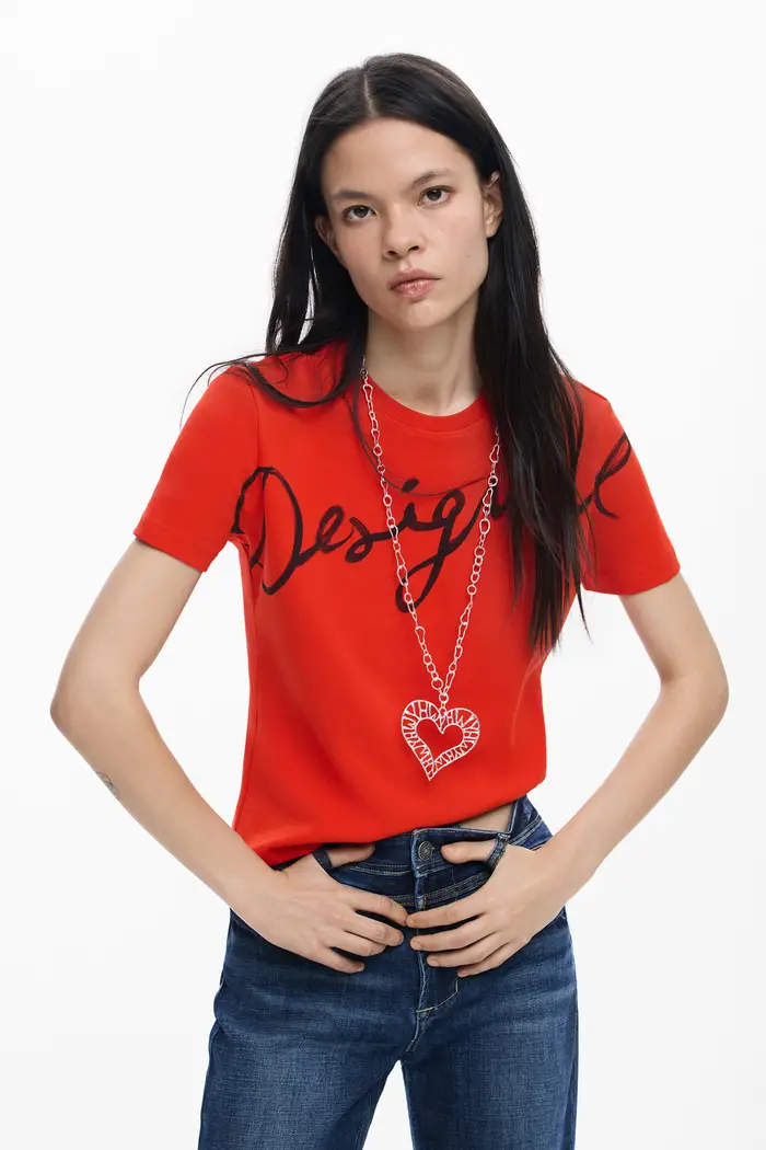 Desigual maglietta logo a maglia RED