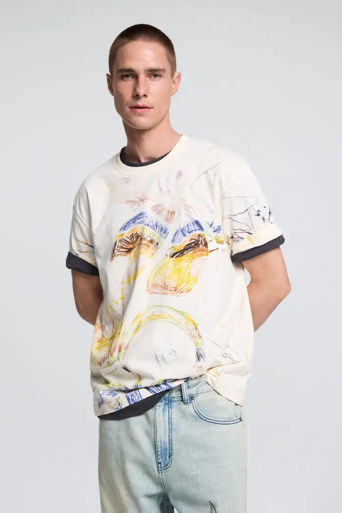 Desigual Maglietta stampata con disegni WHITE