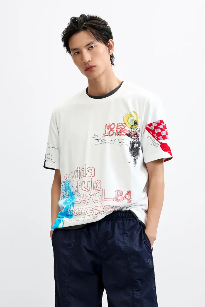 Desigual Maglietta stampata grafica WHITE