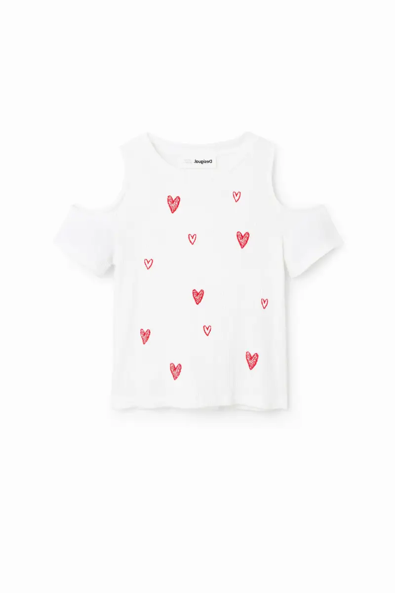 Desigual Maglietta taglio cuori WHITE