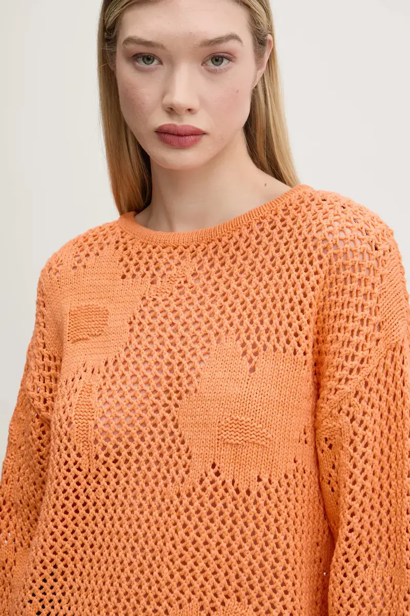 Desigual maglione con aggiunta di lino BRUMA donna colore arancione 25SWJF26