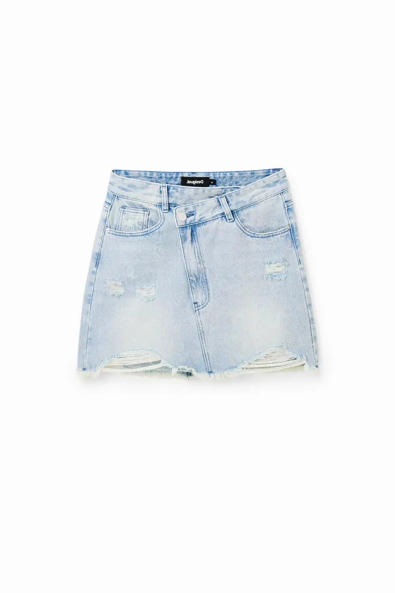 Desigual Minigonna denim vita incrociata BLUE