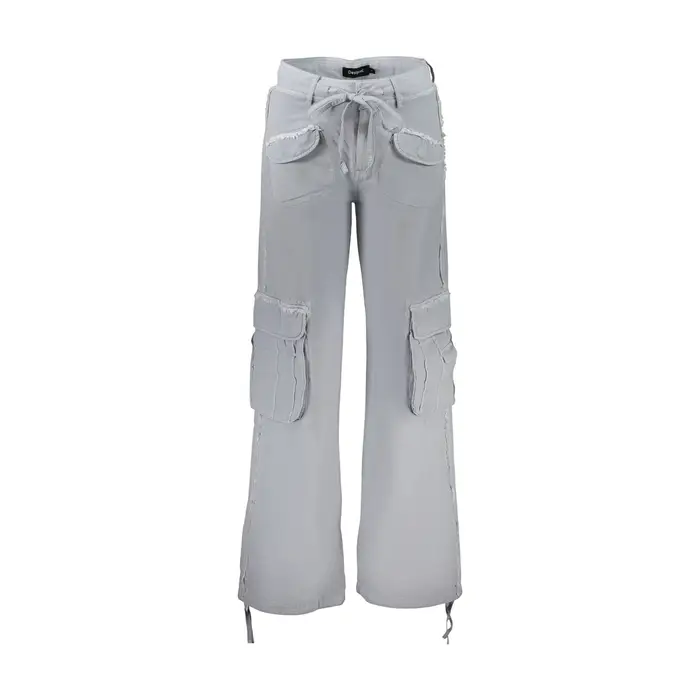 Desigual Pantaloni Donna Azzurro Dettagli a Contrasto