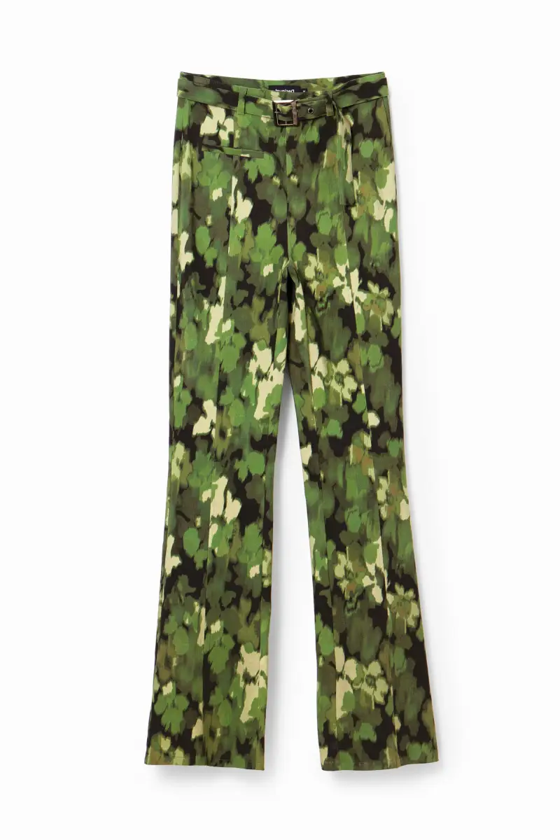 Desigual Pantaloni Flare mimetici GREEN