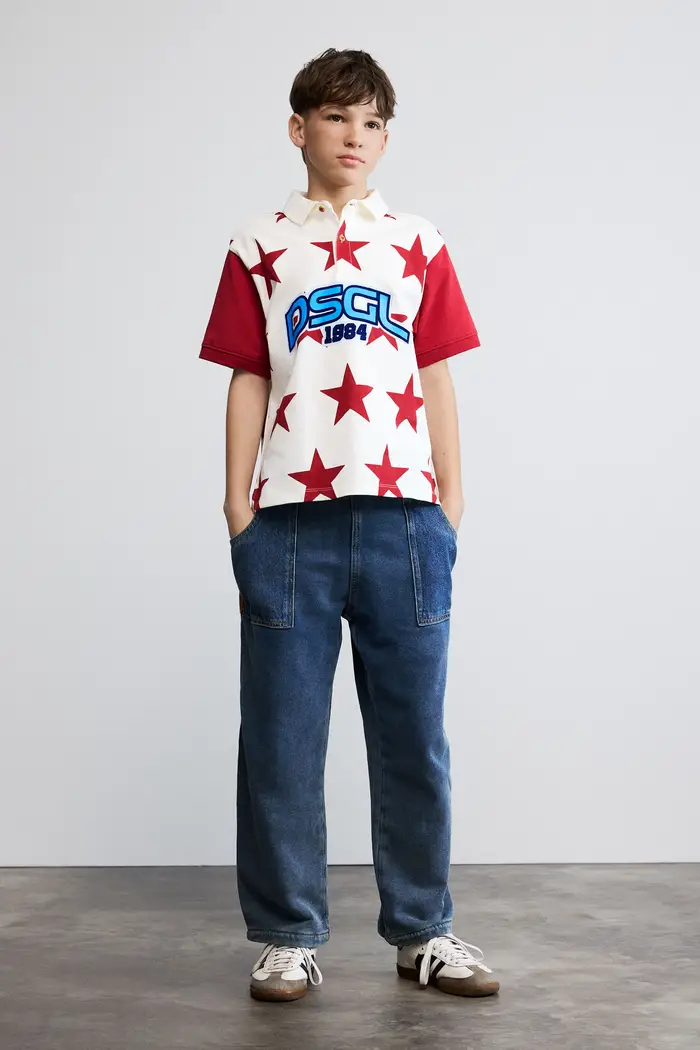 Desigual Polo stelle logo WHITE