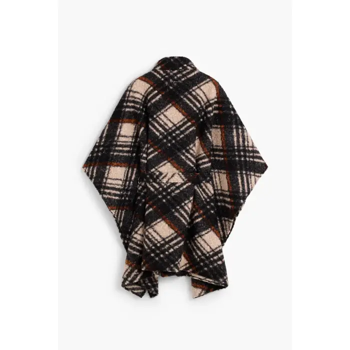 Desigual Poncho a quadri donna Multicolore