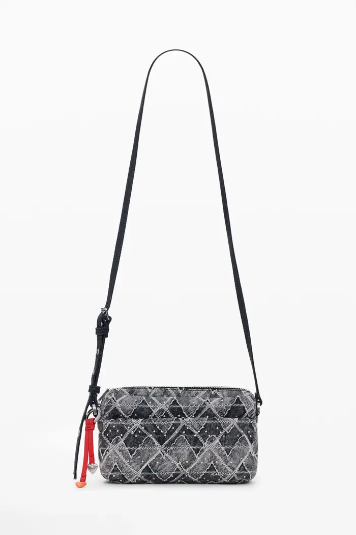 Desigual Portamonete a tracolla in denim a zigzag BLUE