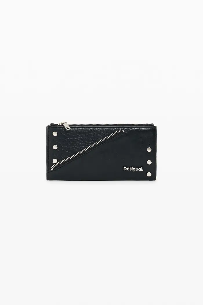 Desigual Portamonete grande con cerniere BLACK