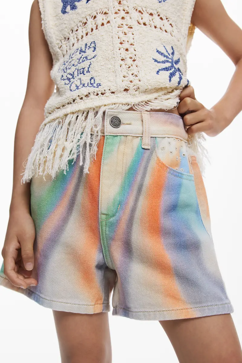 Desigual Short arcobaleno MATERIAL FINISHES
