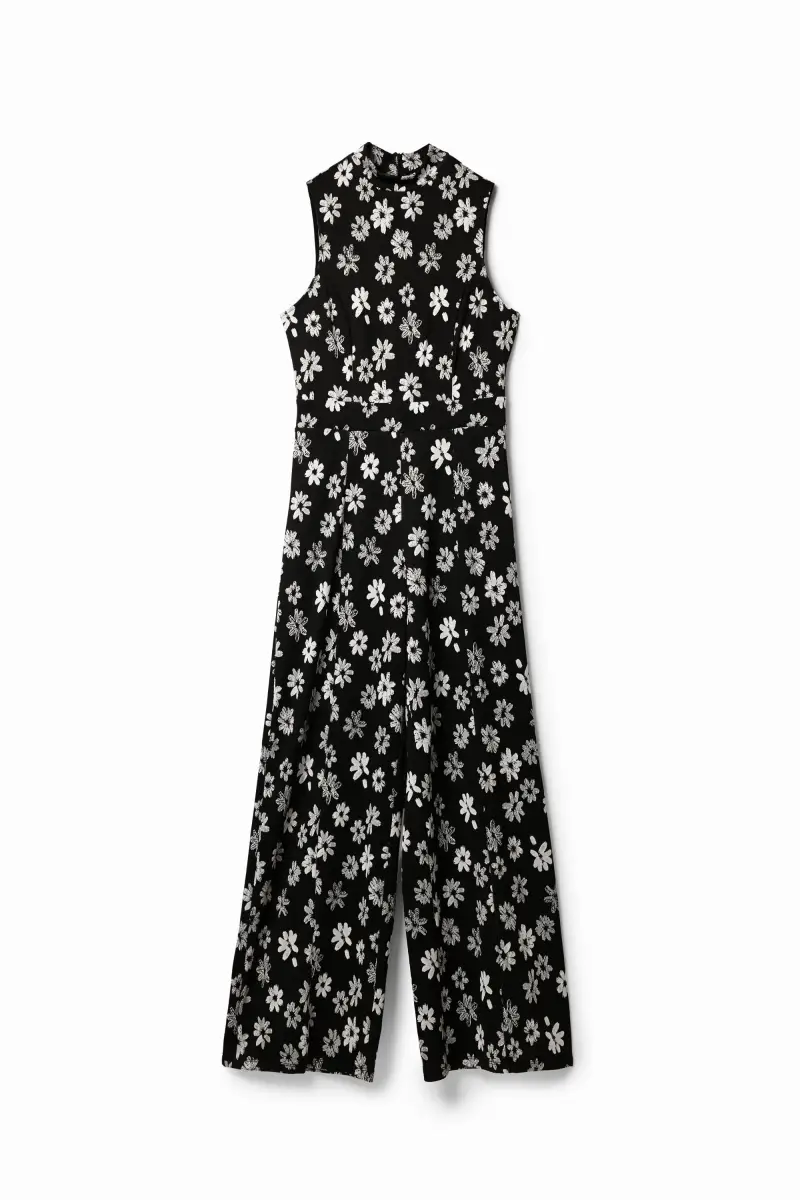 Desigual Tuta floreale contrasto BLACK