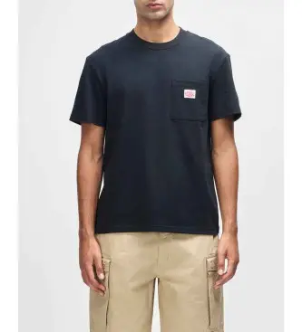 Deus Ex Machina per uomo D261MTS347 Maglietta nera con tasca per ricambi e assistenza, Nero, Casual, Cotone, Manica corta
