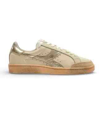 Diadora per donna 201182809 Sneakers Prestige Aged Italia in pelle beige, Basso, Stringhe, Casual