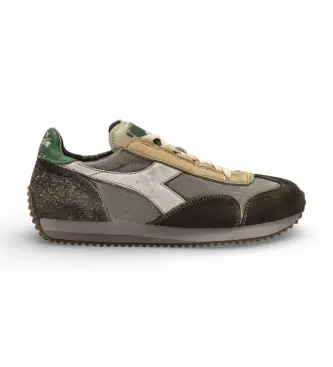 Diadora per uomo 201182642 Sneakers Equipe Dirty Sw Evo in pelle grigia, Basso, Stringhe, Casual, Grigio Naturale