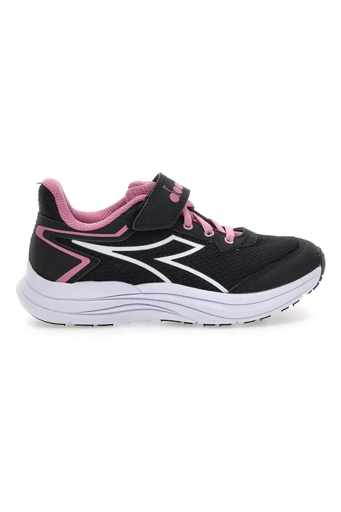 DIADORA Scarpe sportive nere con dettagli rosa e strappo Snipe 3 JR [NERO
