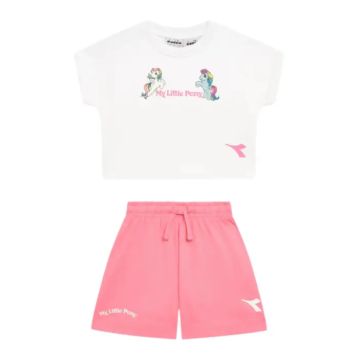 Set di T-shirt e Shorts da bambina Diadora My Little Pony Blanc