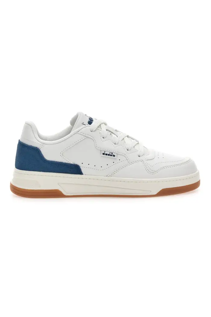 Sneakers Bianche con Dettaglio Posteriore Blu in Pelle DIADORA GINGER [BIANCO