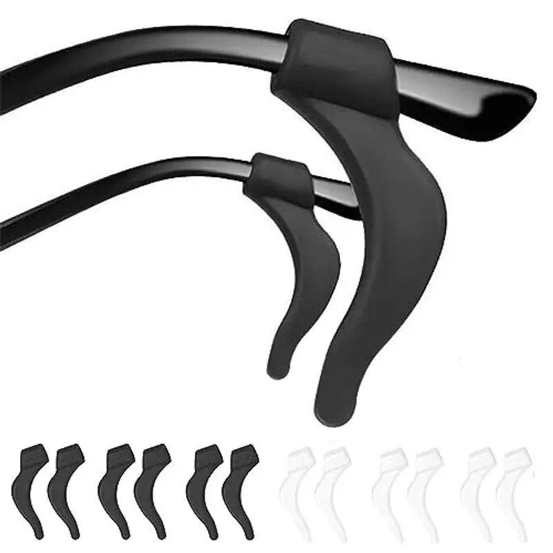 DIAONIAN Set 12 Fermagli Occhiali Silicone Nero e Bianco