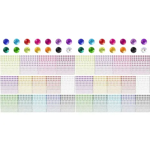 Diboniur 14 Fogli Brillantini Adesivi di Gemme per Viso, 2310 Pezzi Glitter Make Up Strass Autoadesivi Occhi Corpo, per