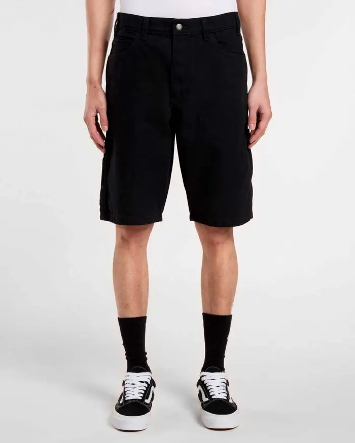 Dickies Bermuda carpenter Duck nero in canvas di cotone