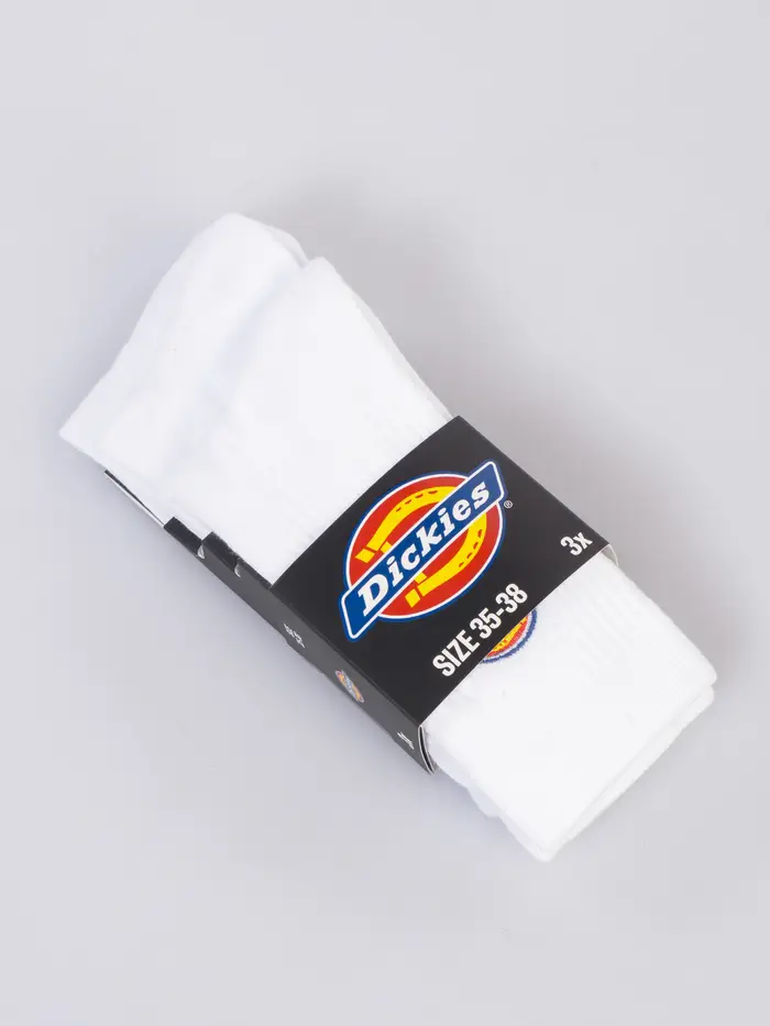 calza lunga da uomo Dickies 3pack in cotone Bianco