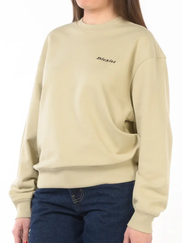 felpa da donna Dickies a girocollo con logo BEIGE