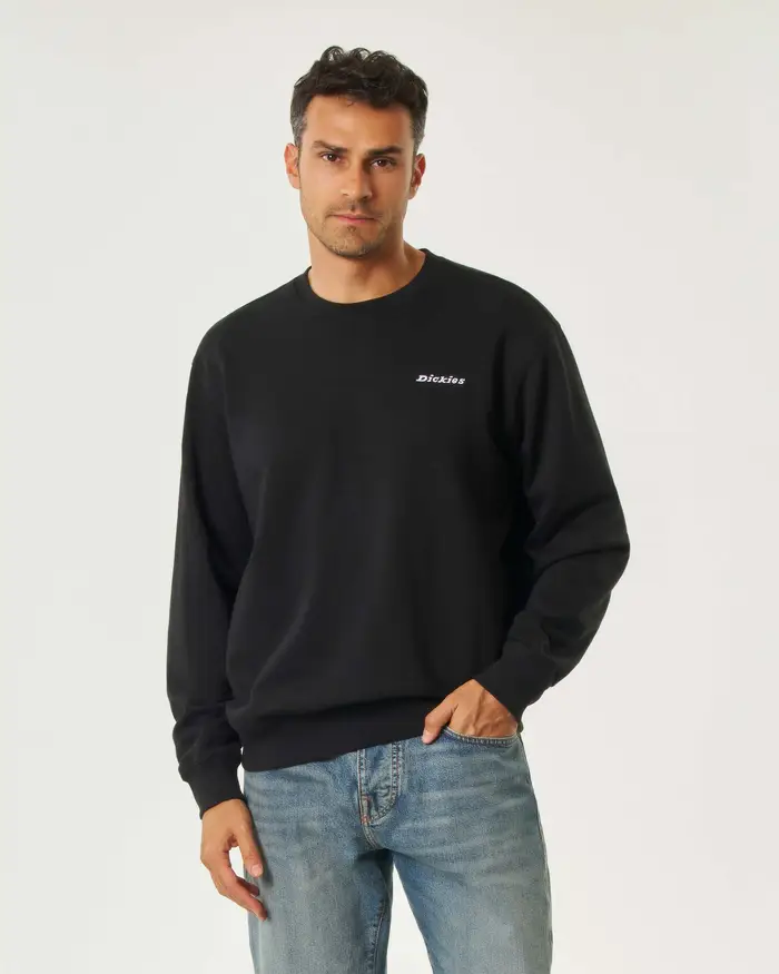 Dickies Felpa girocollo nera in cotone