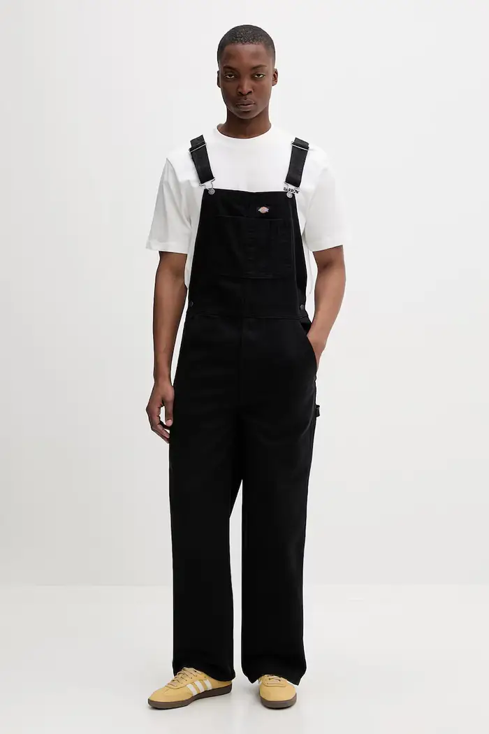 Dickies salopette in jeans da uomo Nero
