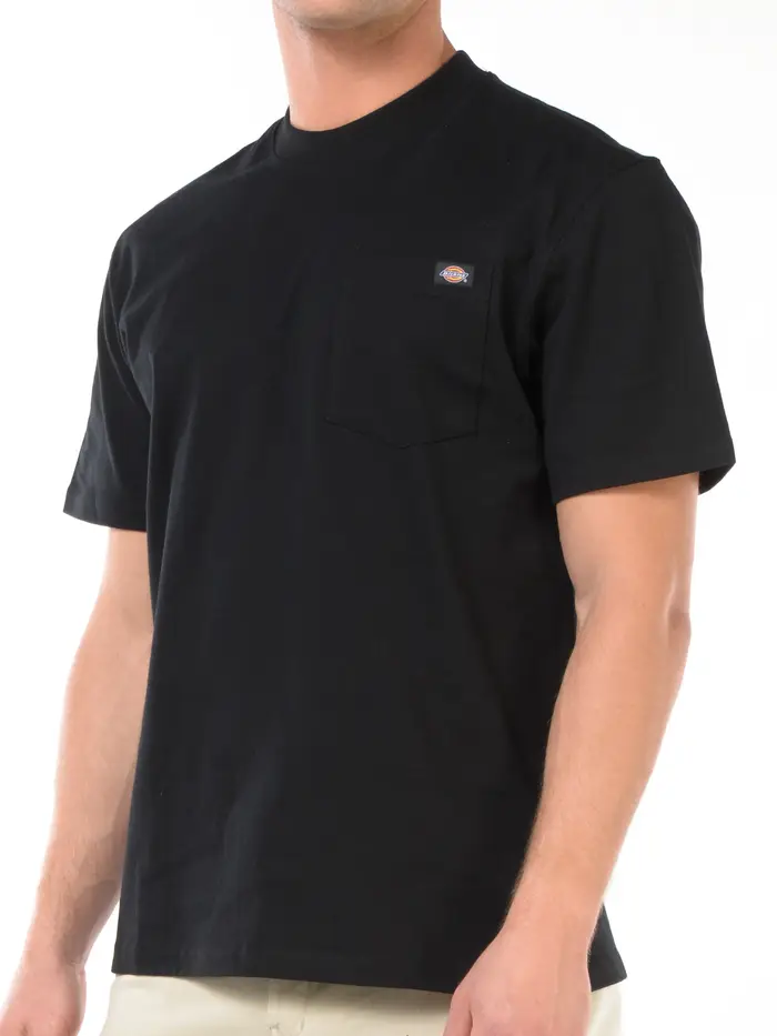 DICKIES t Shirt da uomo con taschino e logo NERO