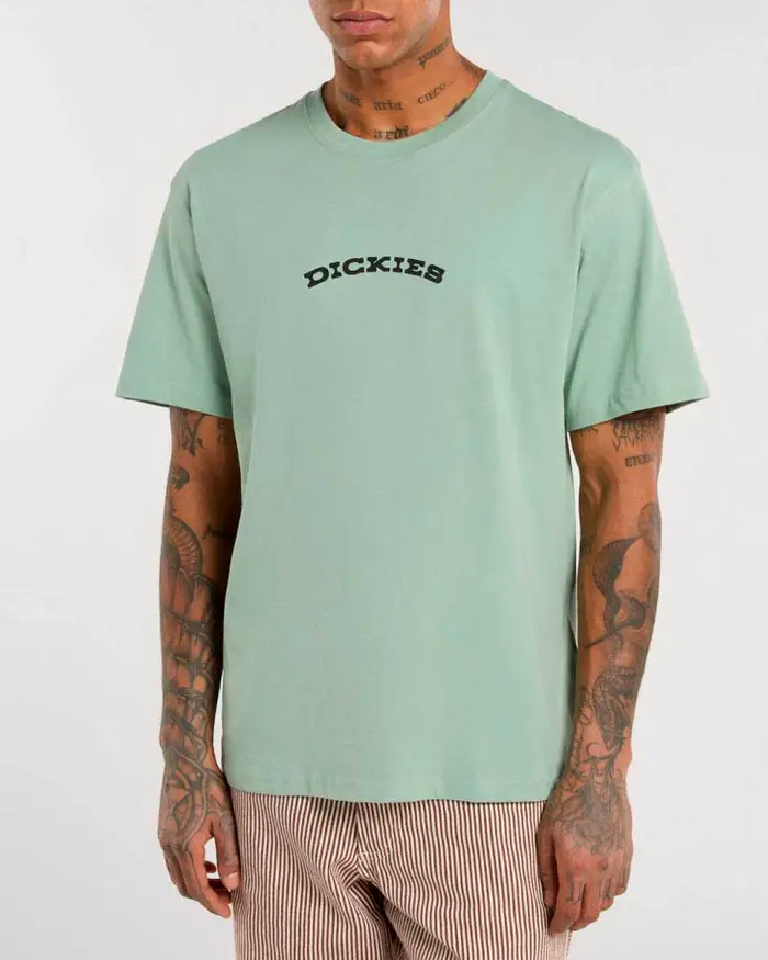Dickies T-shirt mezza manica salvia con stampa grafica outdoor sul retro