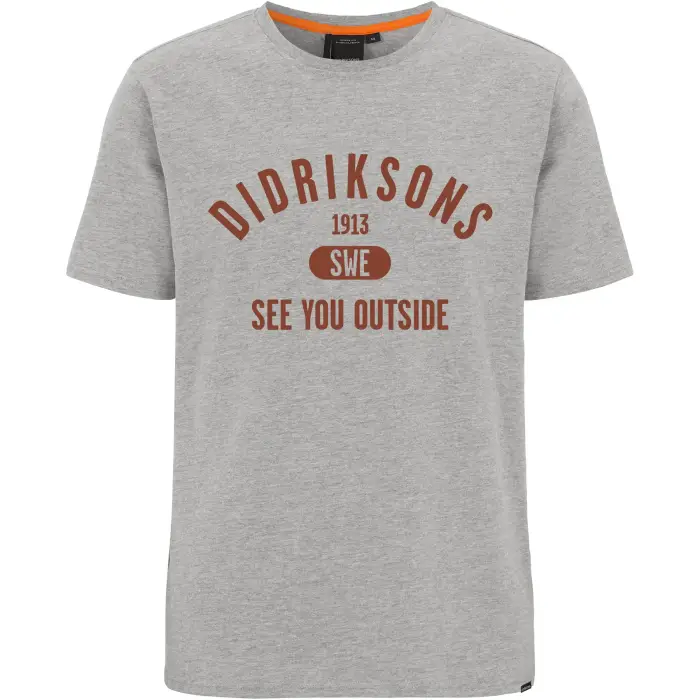 Didriksons T-shirt in cotone Harald Collegiate Gris