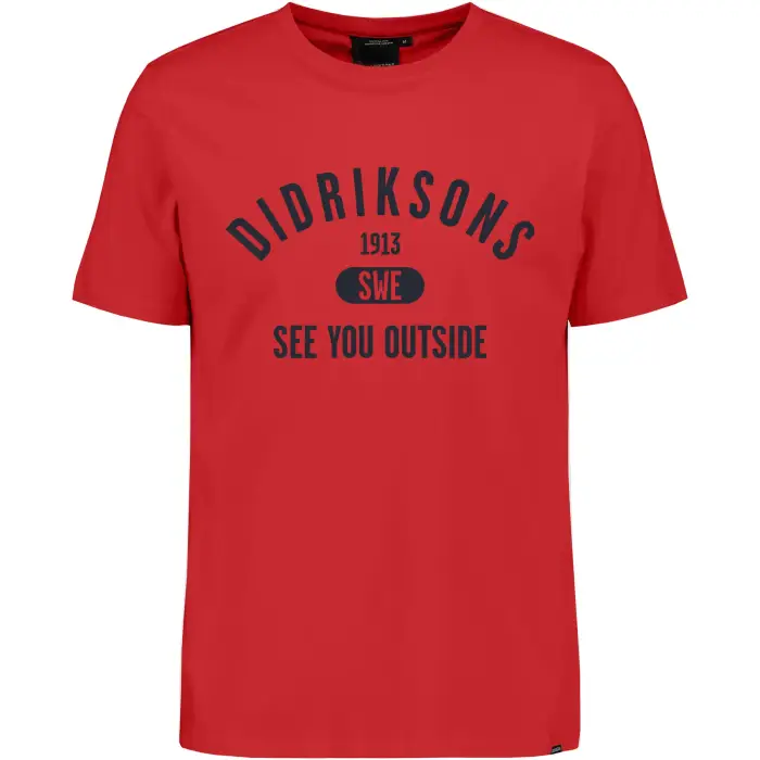 Didriksons T-shirt in cotone Harald Collegiate Rouge