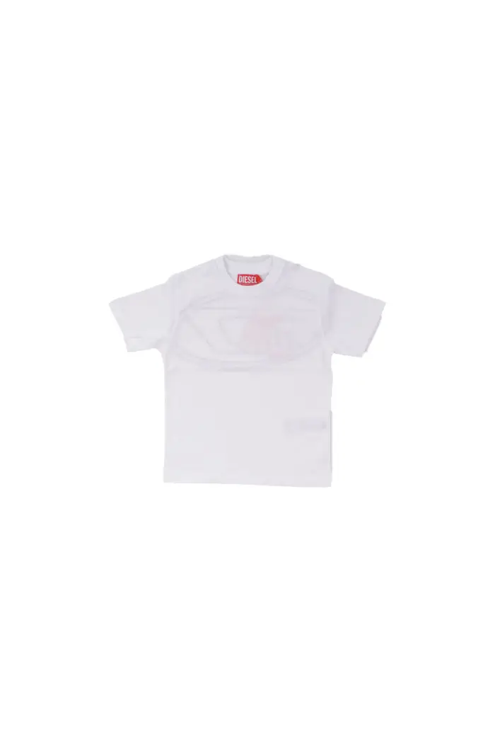 Diesel bambino t-shirt j02276-0hgam k100 tboggymegovald over bianco WHITE