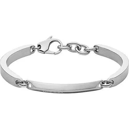 Diesel Bracciale Da Uomo In Acciaio, 18 Cm - 19, 5 Cm Bracciale In Acciaio Inossidabile Argento/Acciaio, DX1172040