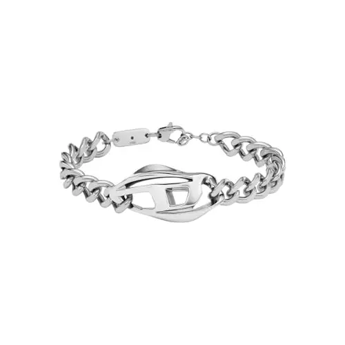 Diesel Bracciale in acciaio inox tono argento, DX1413040, Eine Grösse, Acciaio inossidabile, Nessuna pietra preziosa
