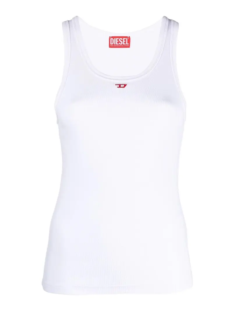 Diesel Canotta bianca con logo Bianco