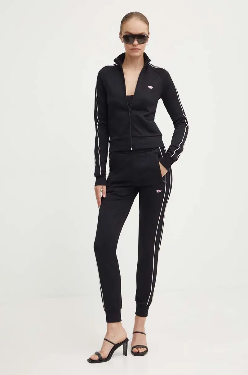 Diesel felpa F-JAMILA-PIPING-D donna colore nero A15039.0DLAA