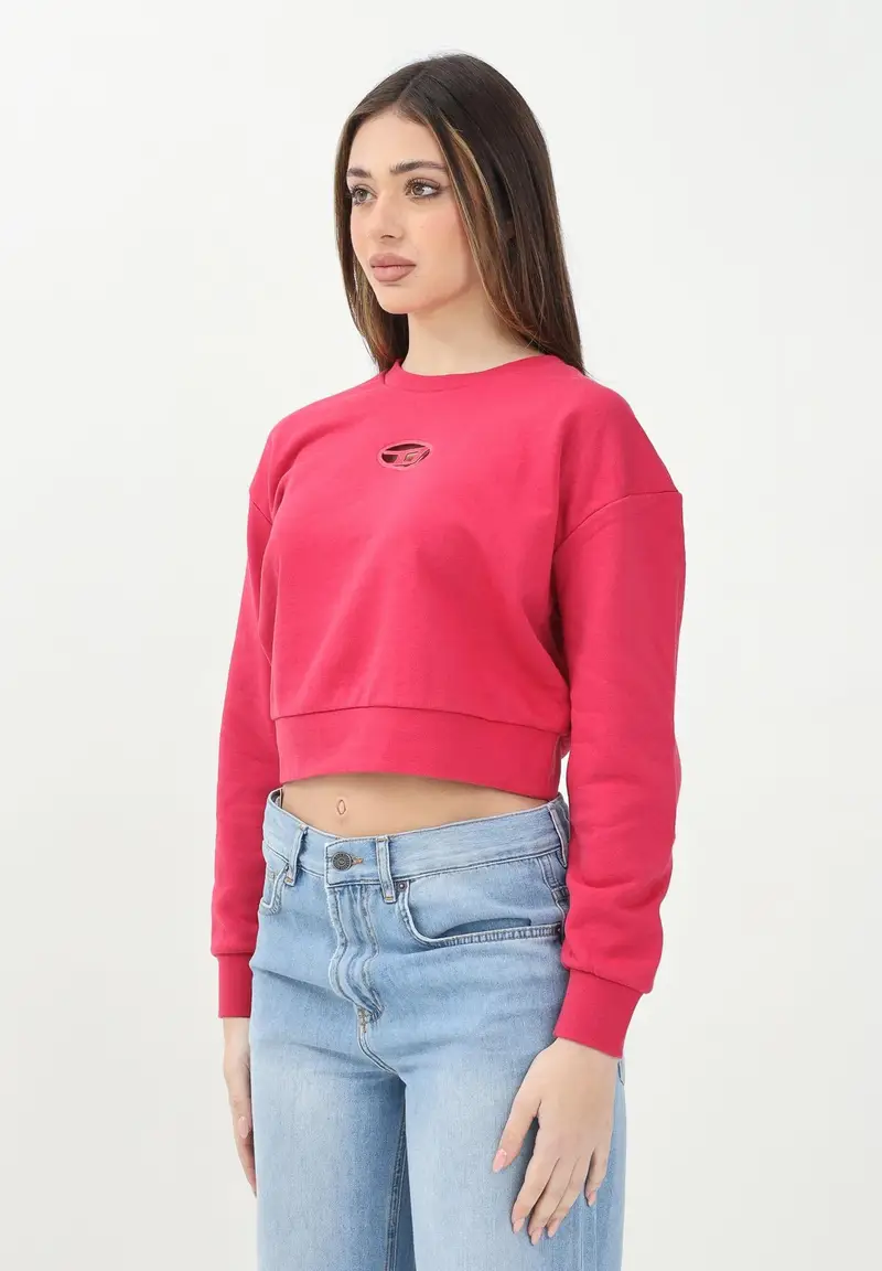 Diesel Felpa girocollo Straslium rosso fragola per donna, ragazze e bambine