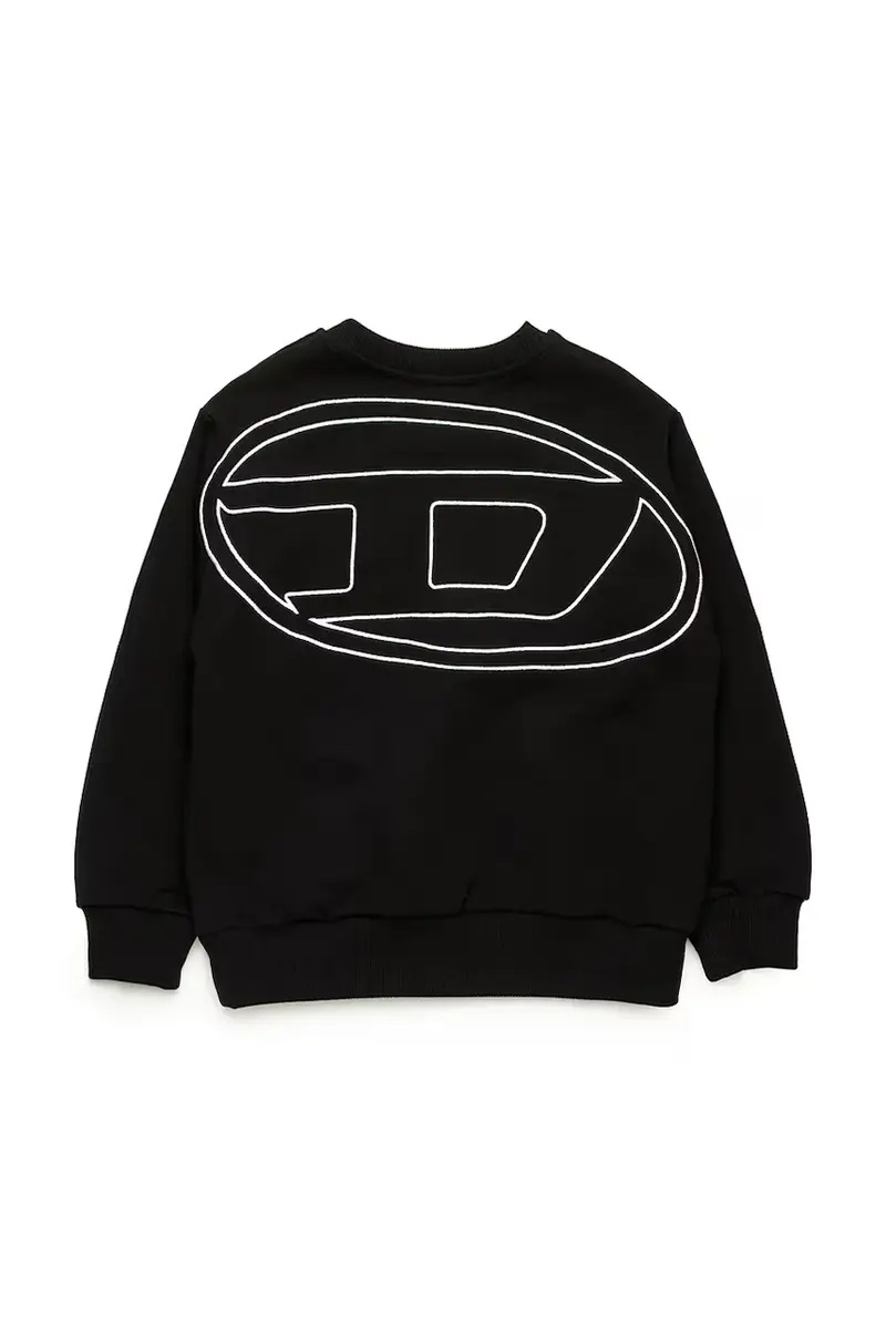 Diesel felpa in cotone bambino/a SROBMEGOVALD OVER SWEAT-SHIRT colore nero J02274