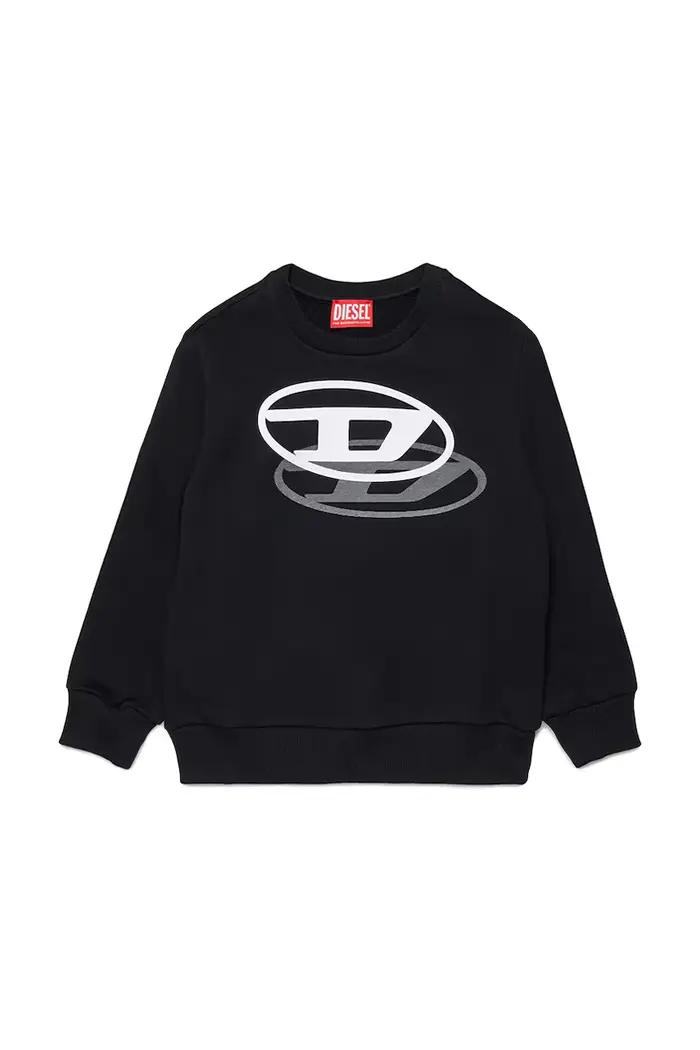 Diesel felpa per bambini con cotone SVALE OVER SWEAT-SHIRT Nero