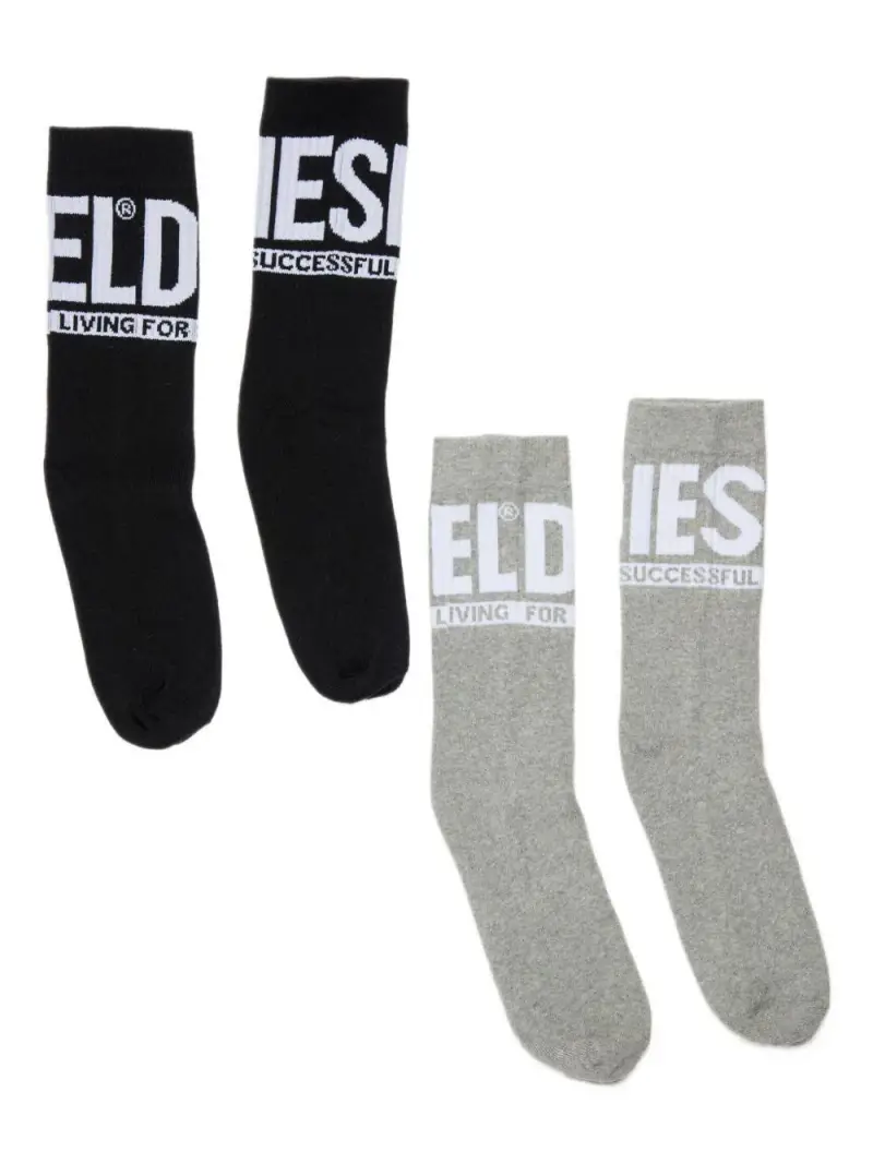 DIESEL KIDS Set 2 paia calzini unisex junior Nero Grigio
