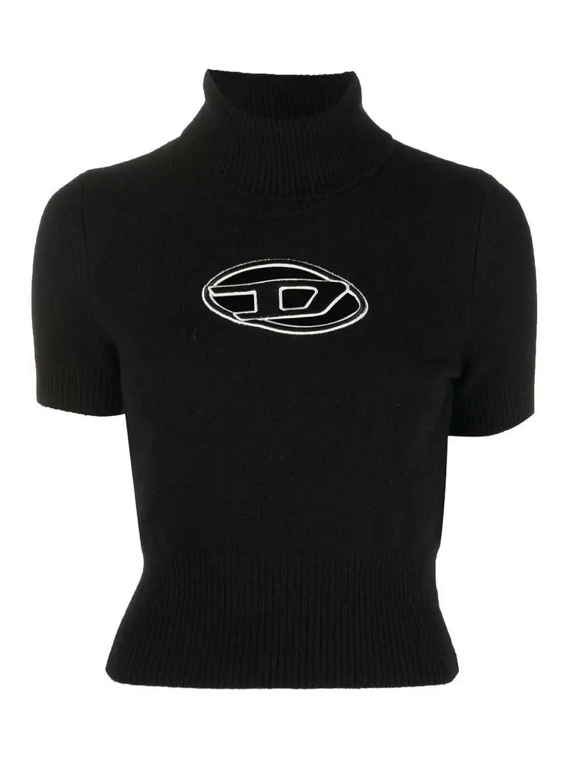 Diesel Maglia A Collo Alto In Lana E Cashmere Nero