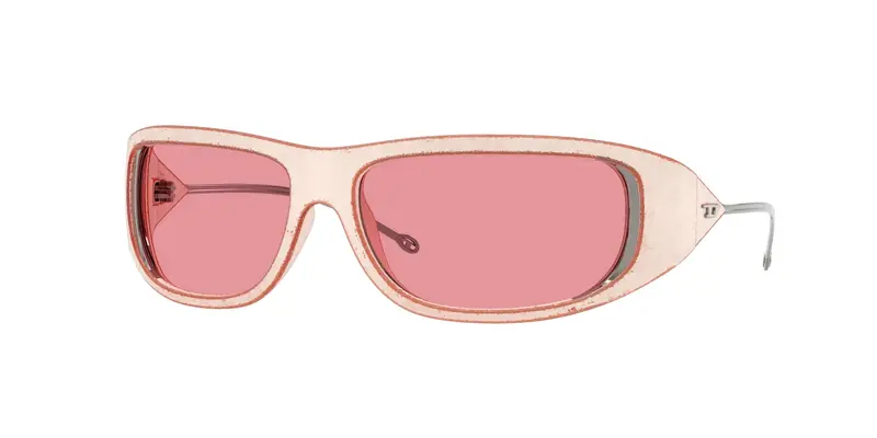 Diesel Unisex DL3001 512/9L Occhiali da sole Iniettato Rosa Rosa Rotonda Specchiate