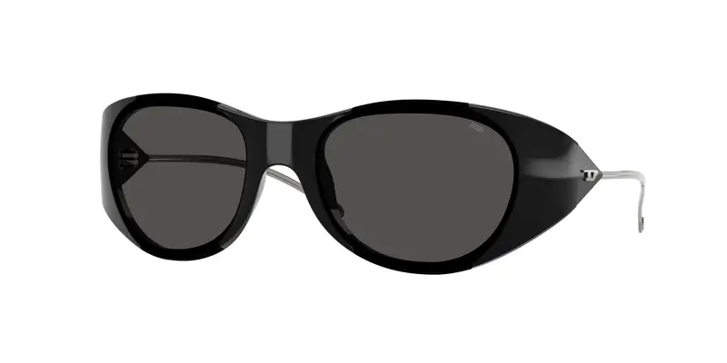 Diesel Unisex DL3003 501/87 Occhiali da sole Iniettato Nero Grigio Rotonda Normale