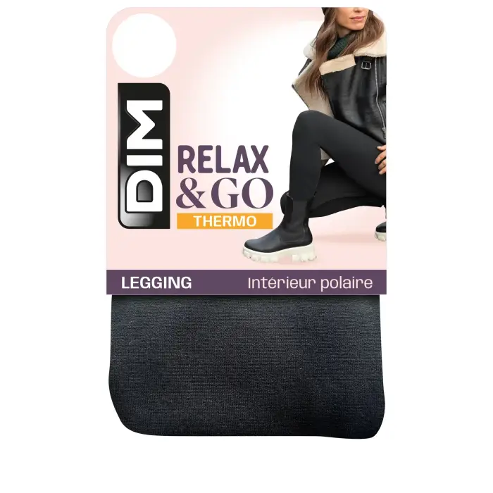 Leggings Termici Interni in Pile da Donna DIM Relax&Go Noir