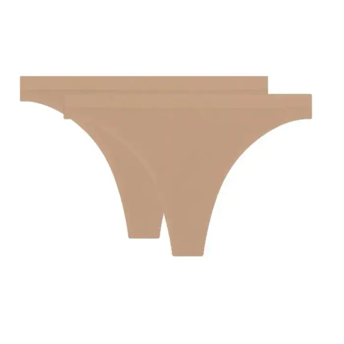 Set di 2 stringhe donna DIM Microfibre Pockets Eco Beige