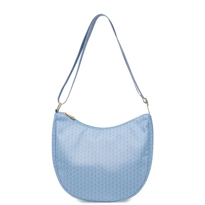 Moon bag azzurra Dimensione Danza da donna con stampa multilogo e tracolla regolabile