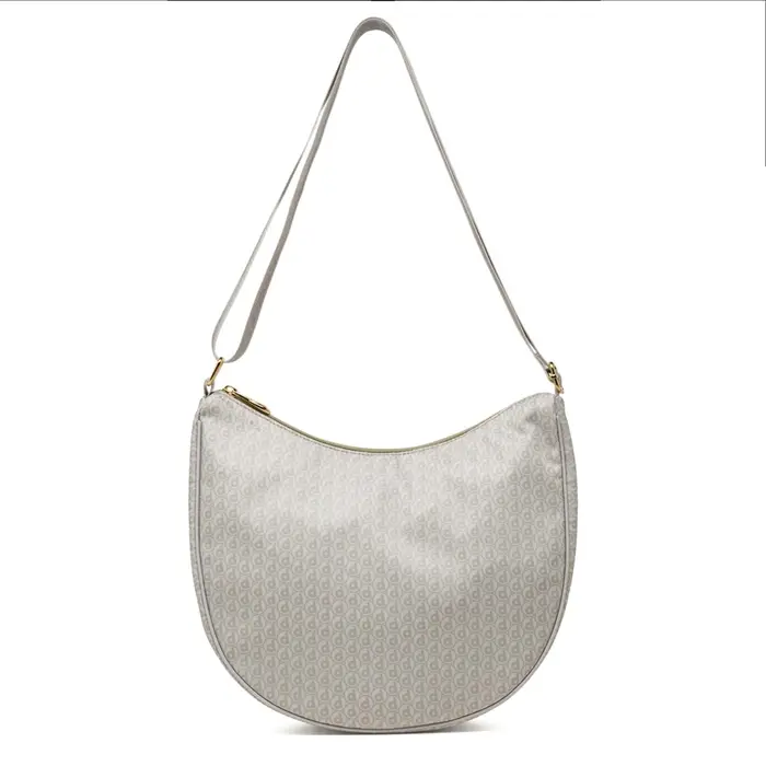 Moon bag beige Dimensione Danza da donna con stampa multilogo e tracolla regolabile