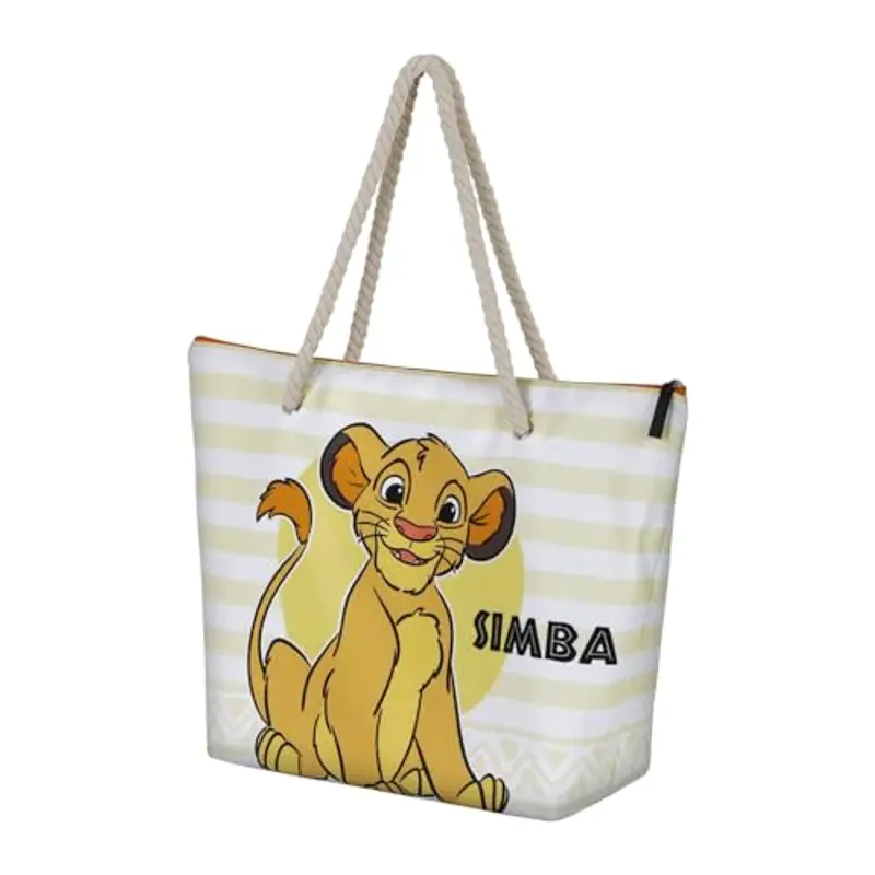 Disney Borsa da Spiaggia Soleil, 52 x 37 cm, Bianco Il Re Leone