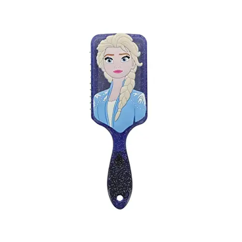Disney Frozen II - Spazzola per capelli in silicone 3D ELSA La Regina delle Neve, tutti i tipi di capelli