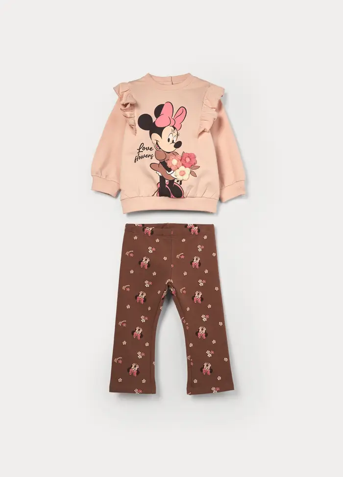 Disney Jogging Set In French Terry Di Cotone Stretch Bimba, Bambina, Rosa polveroso